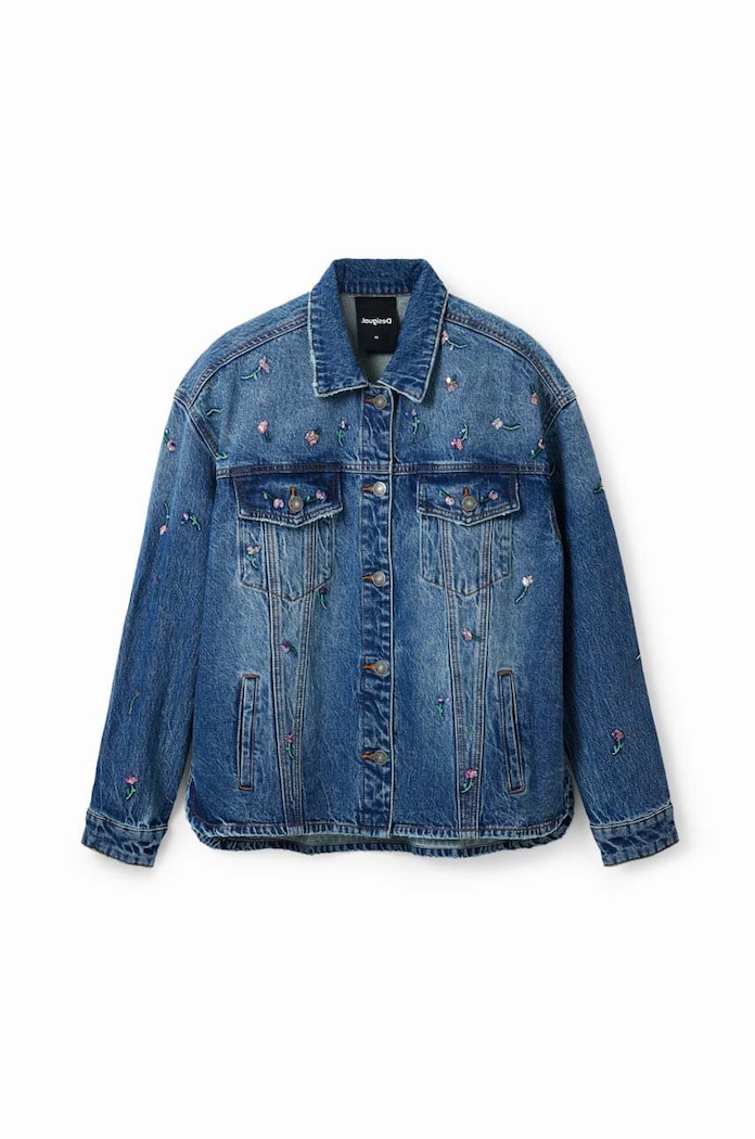 Desigual kurtka jeansowa 23WWED02 niebieski