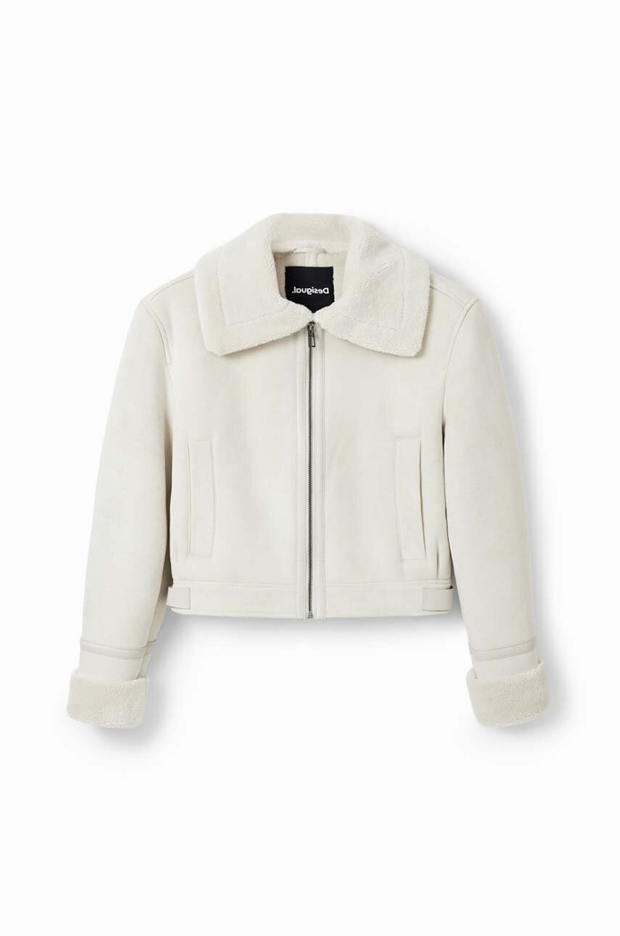 Jakna Desigual 23WWEW05 WOMAN WOVEN PU COAT 23WWEW05 bež