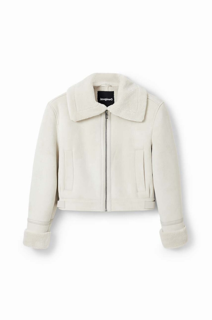 Jakna Desigual 23WWEW05 WOMAN WOVEN PU COAT 23WWEW05 bež