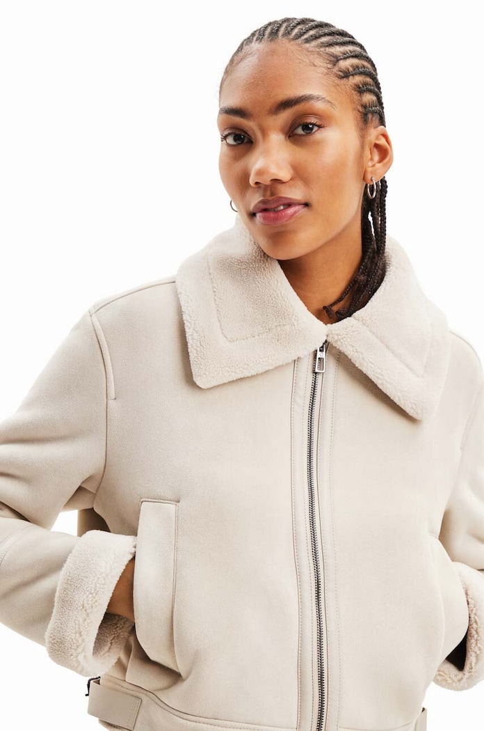 Odjeća Jakna Desigual 23WWEW05 WOMAN WOVEN PU COAT 23WWEW05 bež
