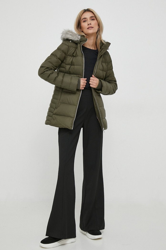 Μπουφάν με επένδυση από πούπουλα Tommy Hilfiger WW0WW39746 πράσινο AW23