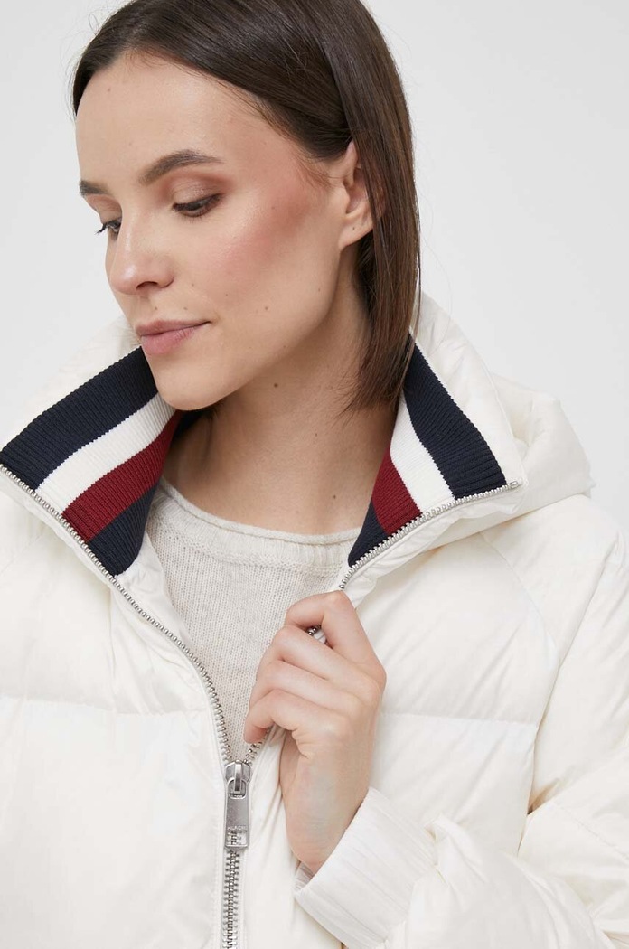 Péřová bunda Tommy Hilfiger béžová WW0WW38918