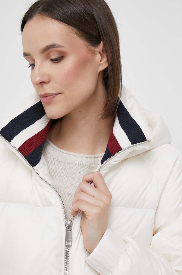 Péřová bunda Tommy Hilfiger béžová WW0WW38918