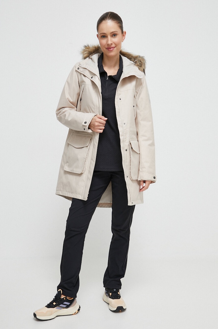 Jack Wolfskin parka 1115431 beżowy AW23