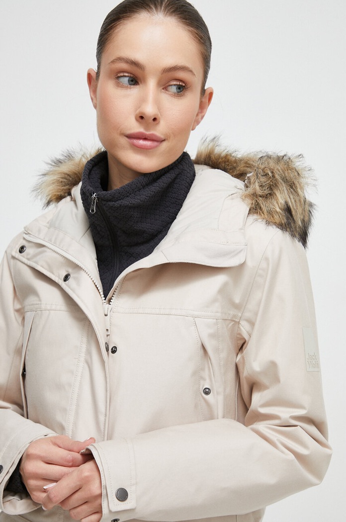 Jack Wolfskin parka beżowy 1115431