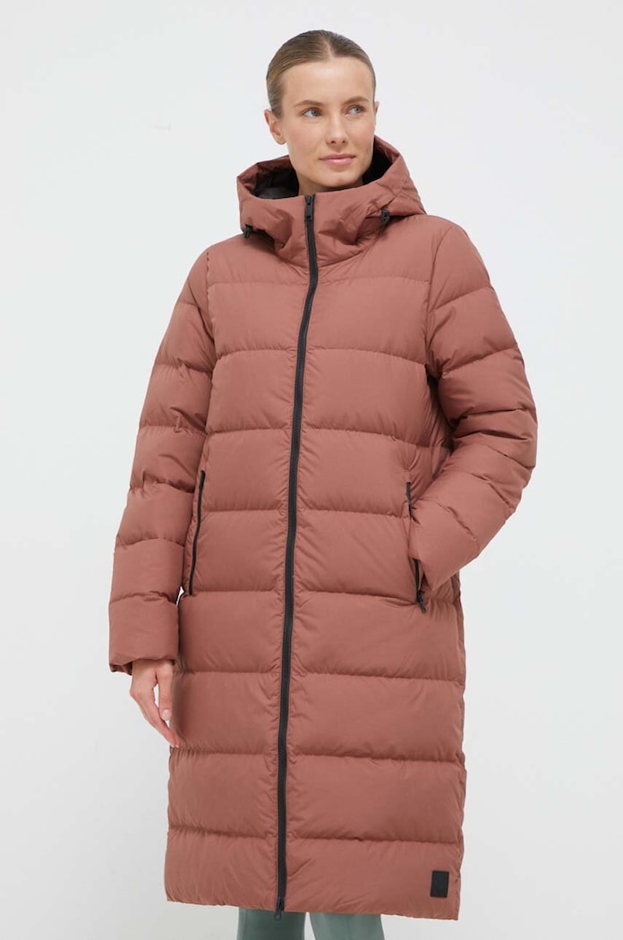 Péřová bunda Jack Wolfskin s podšívkou hnědá 1204133