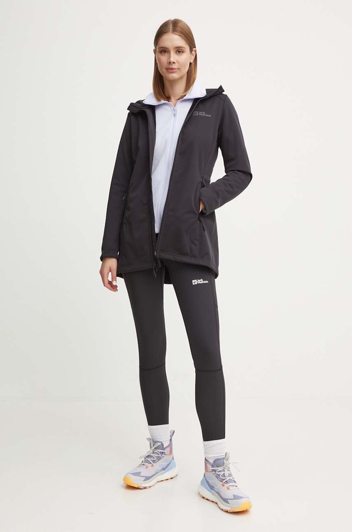 Яке за спортове на открито Jack Wolfskin Windhain 1307781 черен AW24