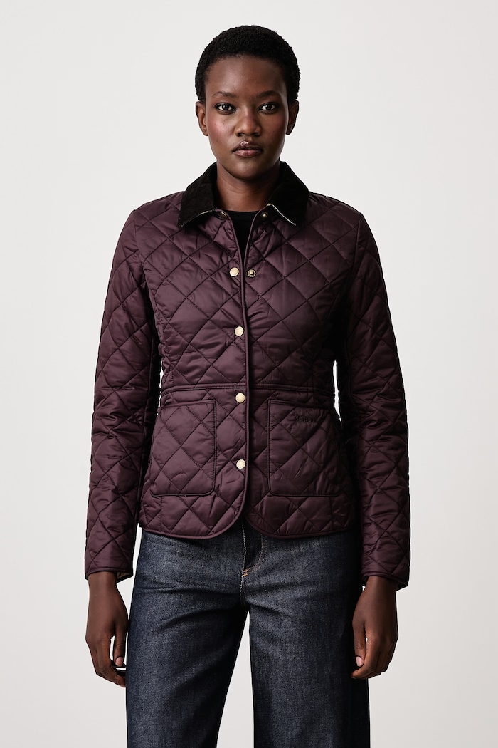 Barbour Kurtka pikowana damska Deveron Quilt bordowy LQU1012