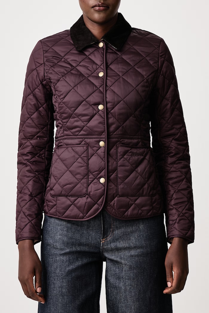 Kurtka pikowana damska Deveron Quilt Barbour bordowy LQU1012