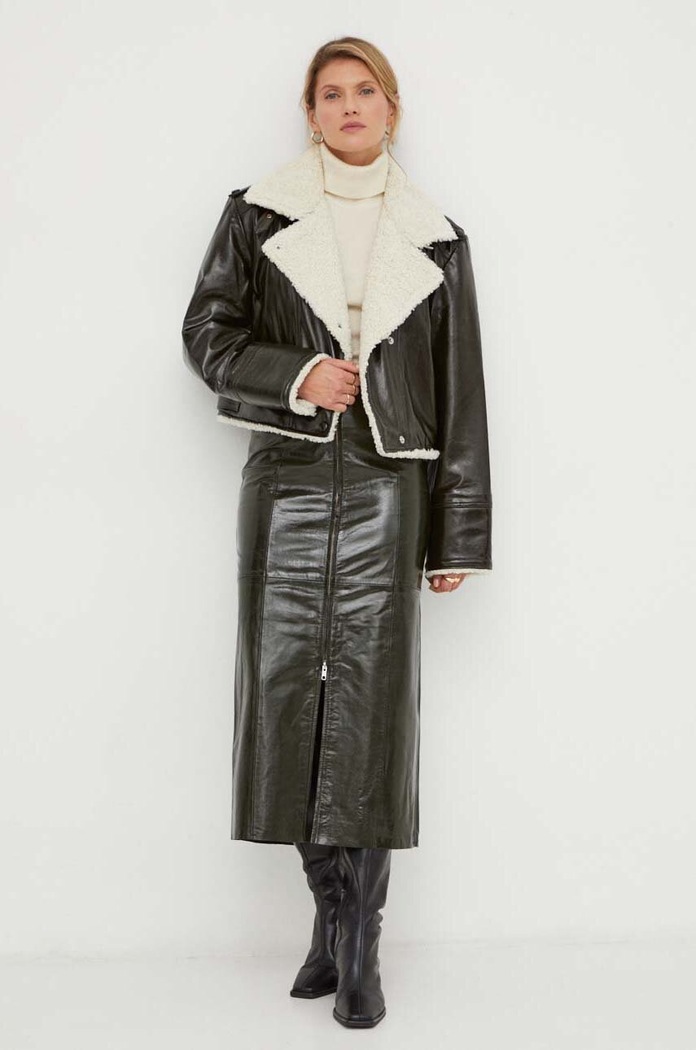 Gestuz geaca de piele 10908402 verde AW23