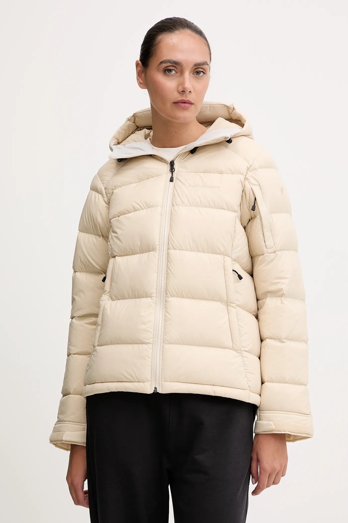 Péřová sportovní bunda Peak Performance Frost s podšívkou béžová G79632