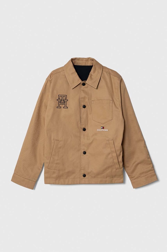Tommy Hilfiger kurtka dwustronna dziecięca nieocieplane beżowy KS0KS00498.9BYX