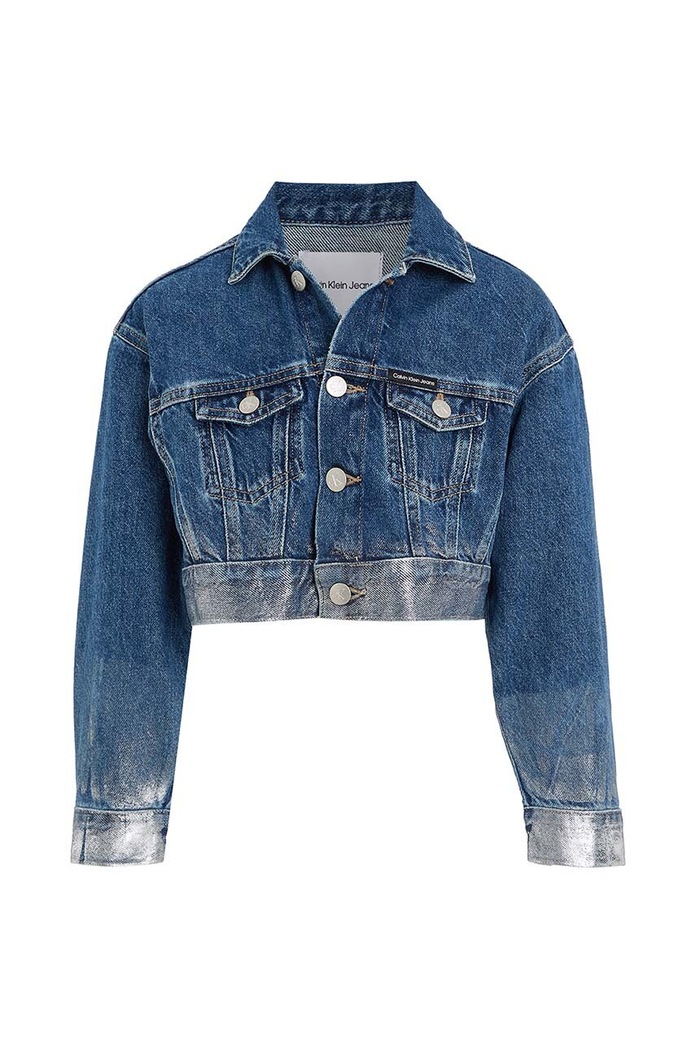 Calvin Klein Jeans kurtka jeansowa dziecięca IG0IG02053.9BYX niebieski AW23
