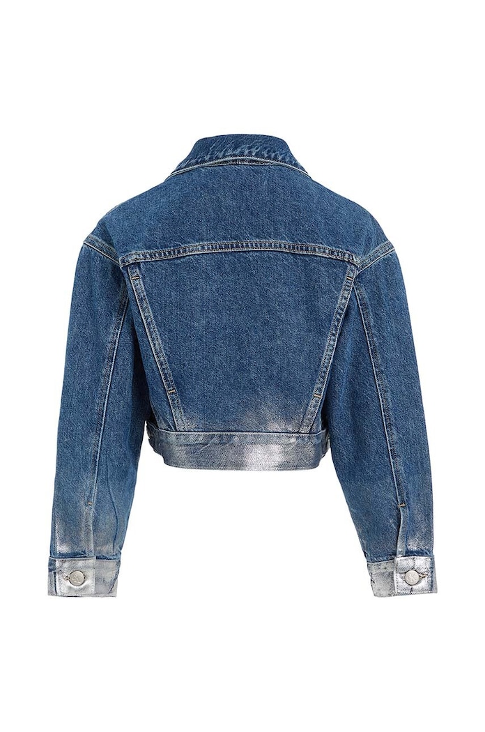Dziewczynka Calvin Klein Jeans kurtka jeansowa dziecięca IG0IG02053.9BYX niebieski