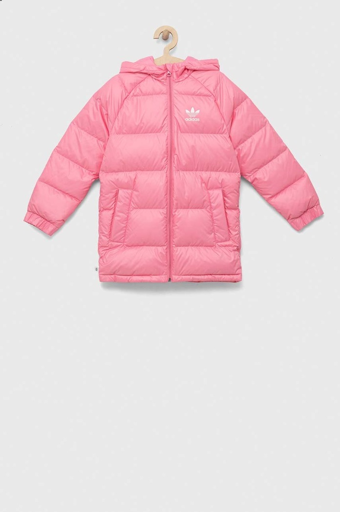 adidas Originals kurtka puchowa dziecięca pozostałe różowy HK0389