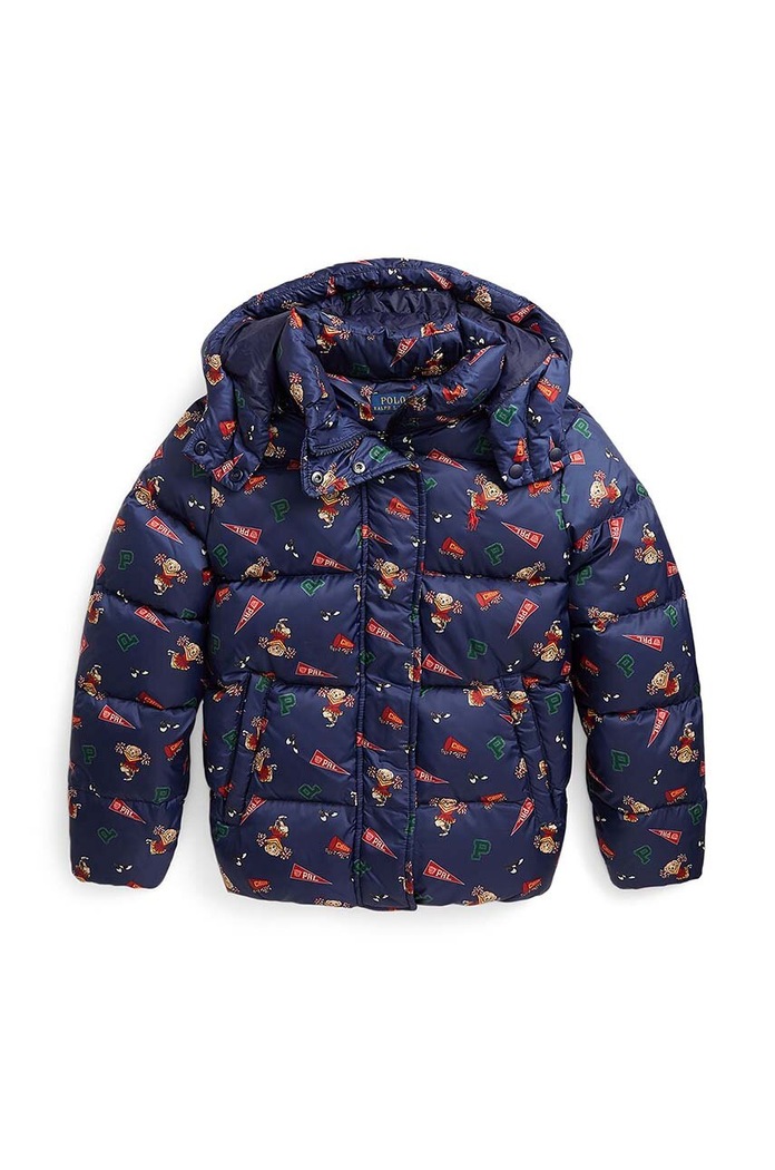 Dječja jakna Polo Ralph Lauren s kapuljačom mornarsko plava 313919626001