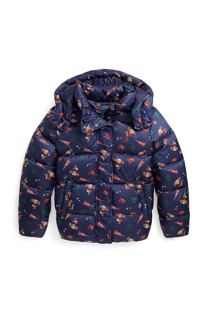 Dječja jakna Polo Ralph Lauren s kapuljačom mornarsko plava 313919626001