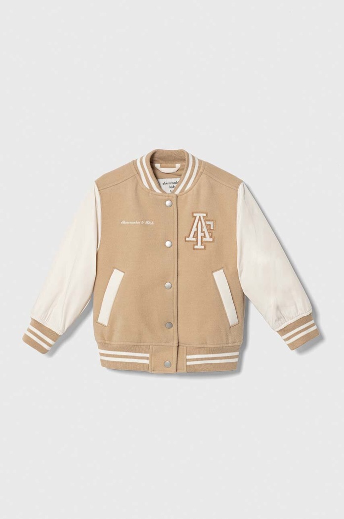 Dječja bomber jakna Abercrombie & Fitch Planet friendly bež KI244.3015