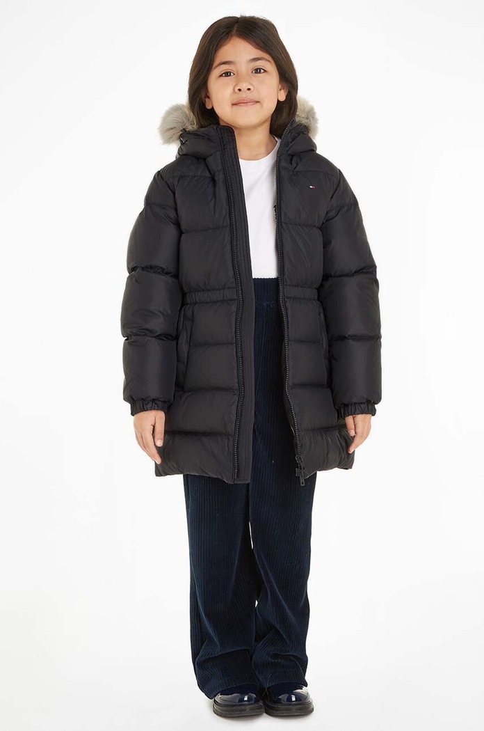 Детско пухено яке Tommy Hilfiger с изолация черен KG0KG07805.128.176.9BYX