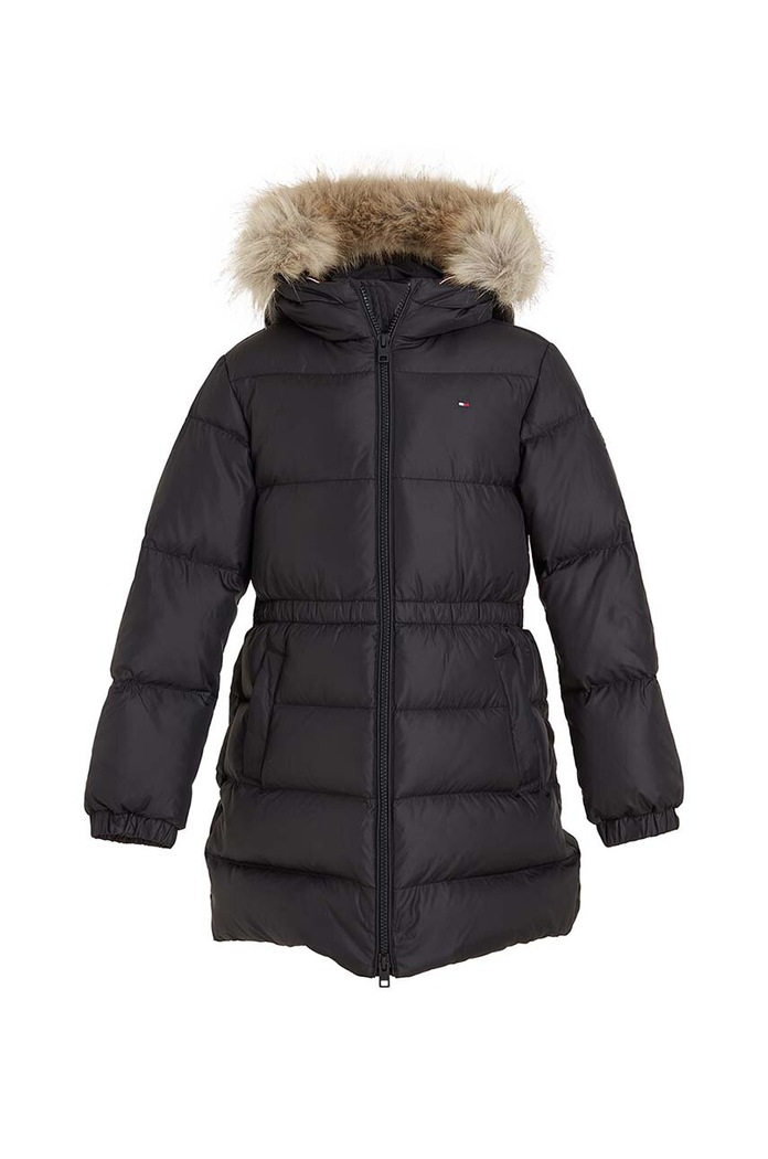 Детско пухено яке Tommy Hilfiger KG0KG07805.128.176.9BYX черен AW23