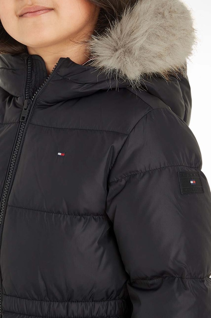 Детско пухено яке Tommy Hilfiger KG0KG07805.128.176.9BYX черен