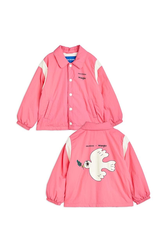 Παιδικό μπουφάν Mini Rodini Mini Rodini x Wrangler 2381010228 ροζ AW23