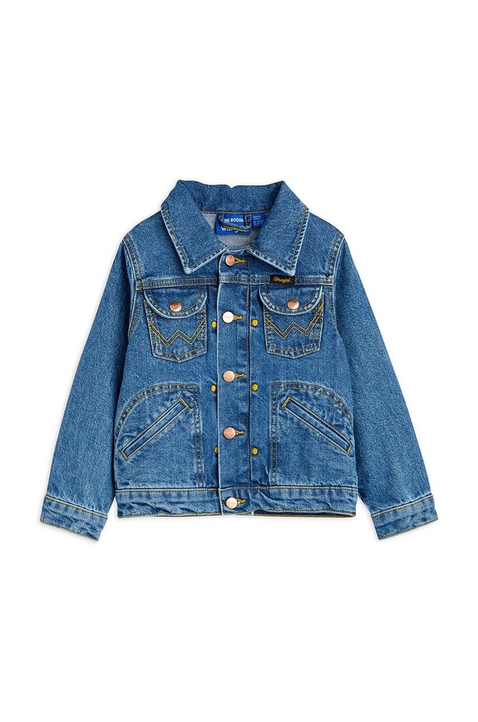 Chlapec Detská rifľová bunda Mini Rodini Mini Rodini x Wrangler 2381010460 modrá