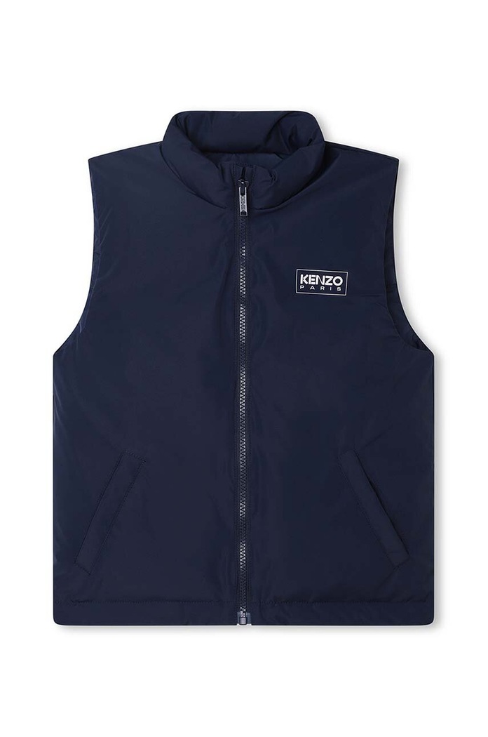 Kenzo Kids bezrękawnik puchowy dziecięcy bez kaptura niebieski K56022