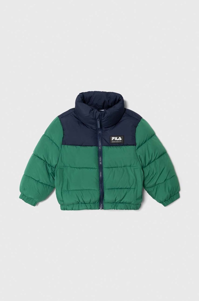 Detská bunda Fila THELKOW blocked padded jacket zateplené zelená FAK0259