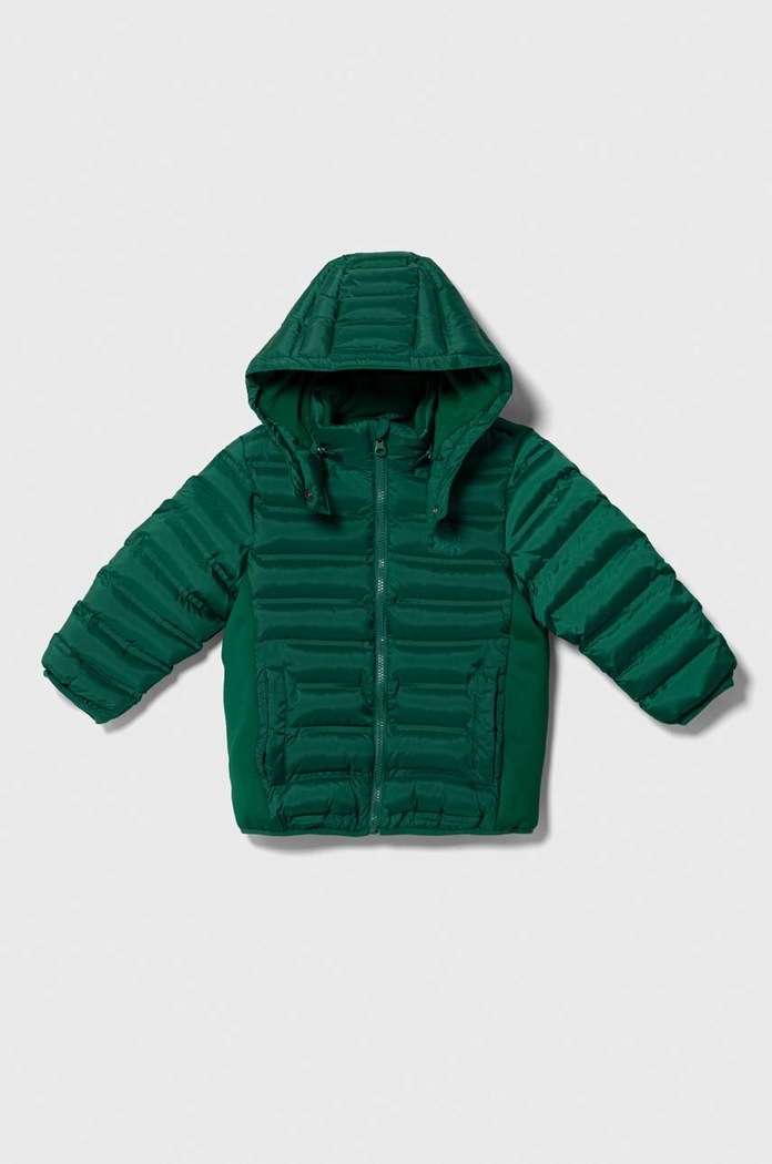Dětská bunda United Colors of Benetton s podšívkou zelená 2KL9GN01S.P.SEASONAL