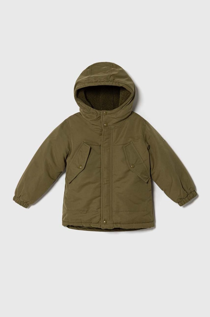 Dětská bunda United Colors of Benetton s podšívkou zelená 23M5GN01V.P.SEASONAL