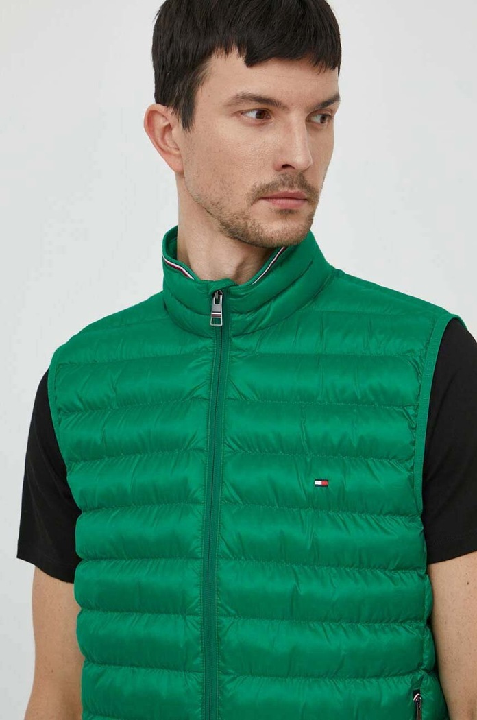 Vesta Tommy Hilfiger jemné zateplenie zelená MW0MW18762