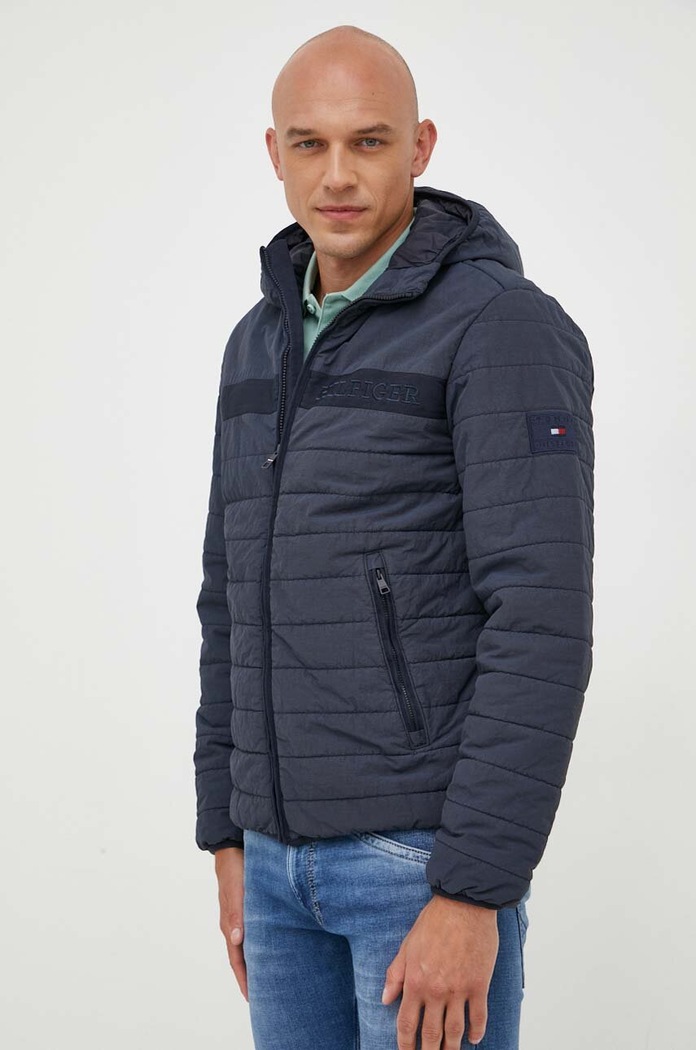 Bunda Tommy Hilfiger jemné zateplenie tmavomodrá MW0MW31639