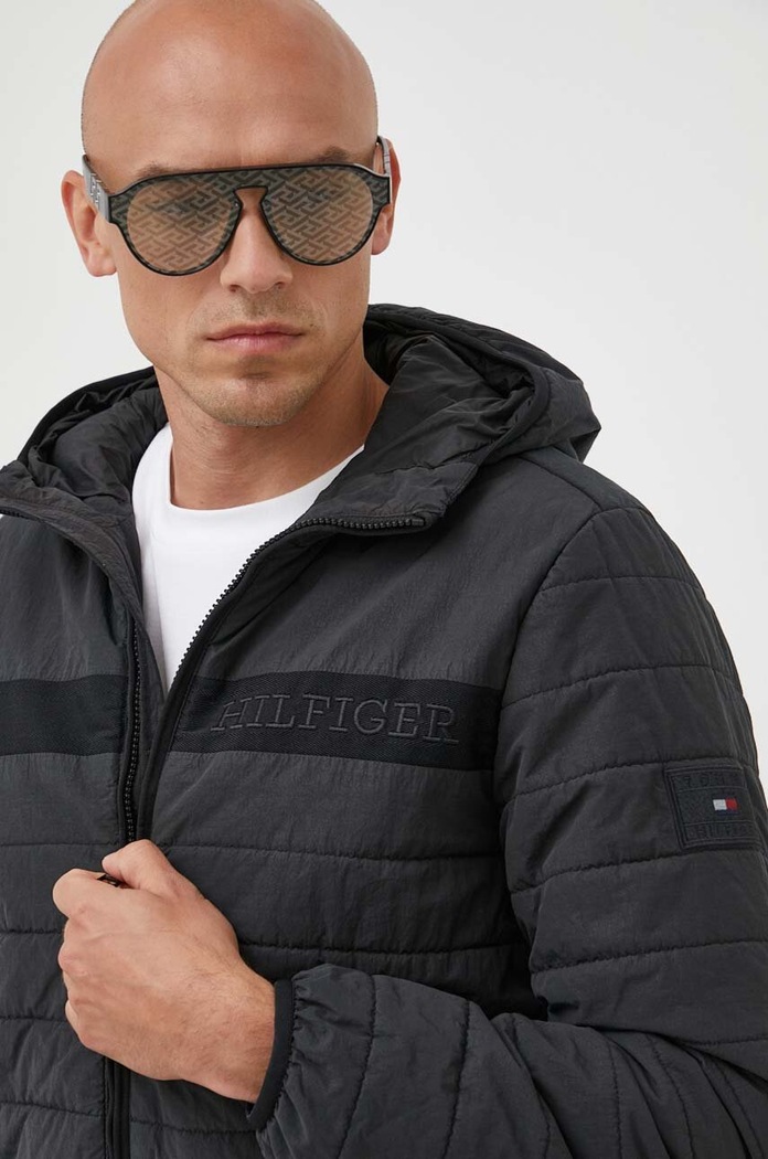 Bunda Tommy Hilfiger jemné zateplenie čierna MW0MW31639