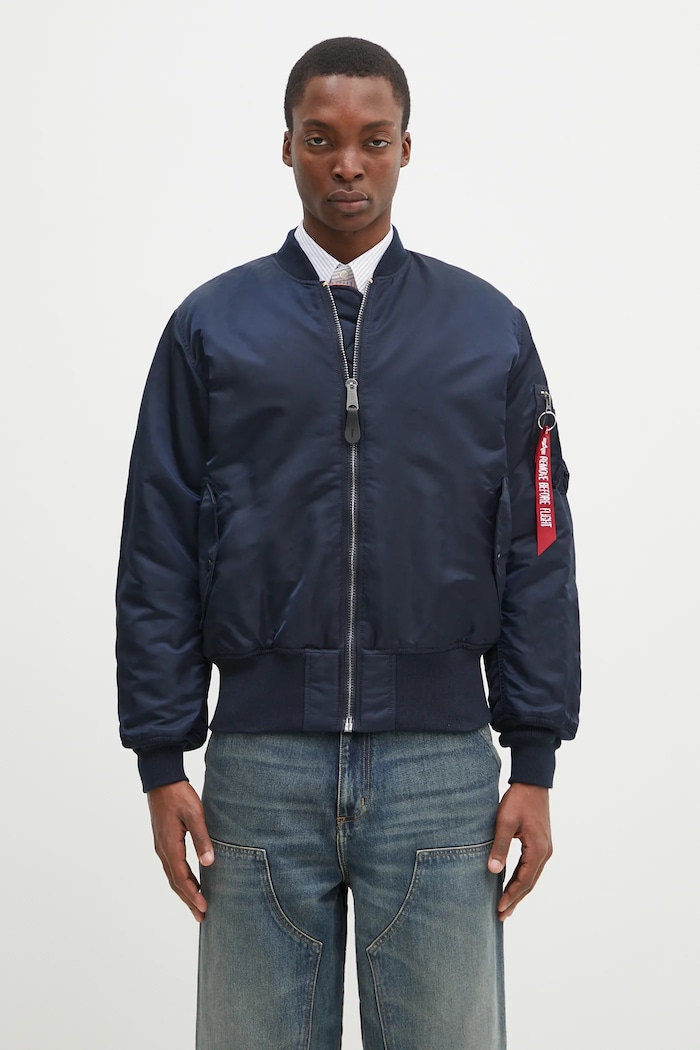 Jakna Alpha Industries Bomber & Flightjackets MA-1 bez tople podstave mornarsko plava 100101.07
