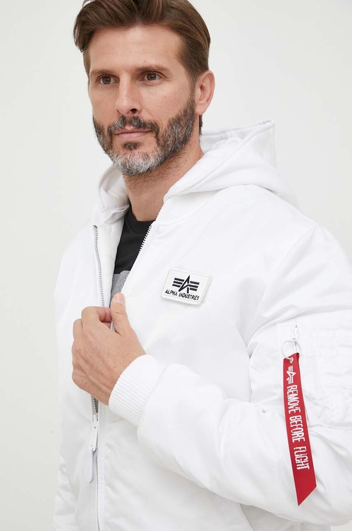 Geacă bomber MA-1 ZH Back Print Alpha Industries 128113 alb