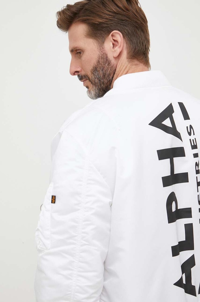 Geacă bomber MA-1 ZH Back Print Alpha Industries alb 128113