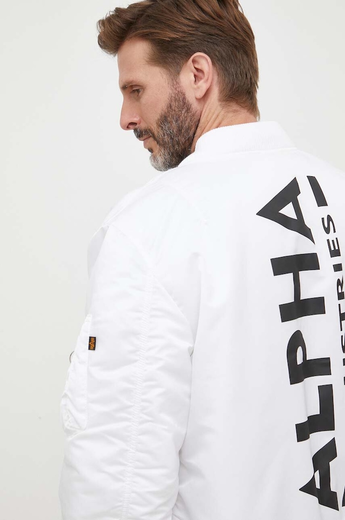 Geacă bomber MA-1 ZH Back Print Alpha Industries alb 128113