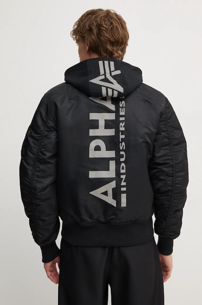 Odzież Alpha Industries Kurtka bomber MA-1 ZH Back Print 128113 czarny