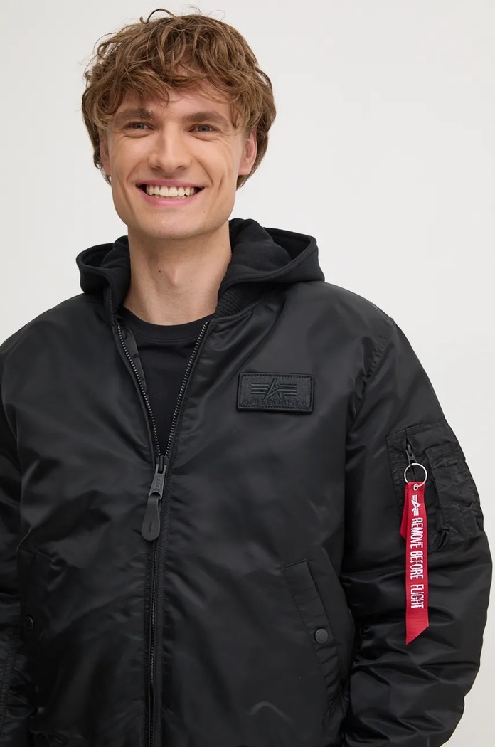 Kurtka bomber MA-1 ZH Back Print Alpha Industries 128113 czarny