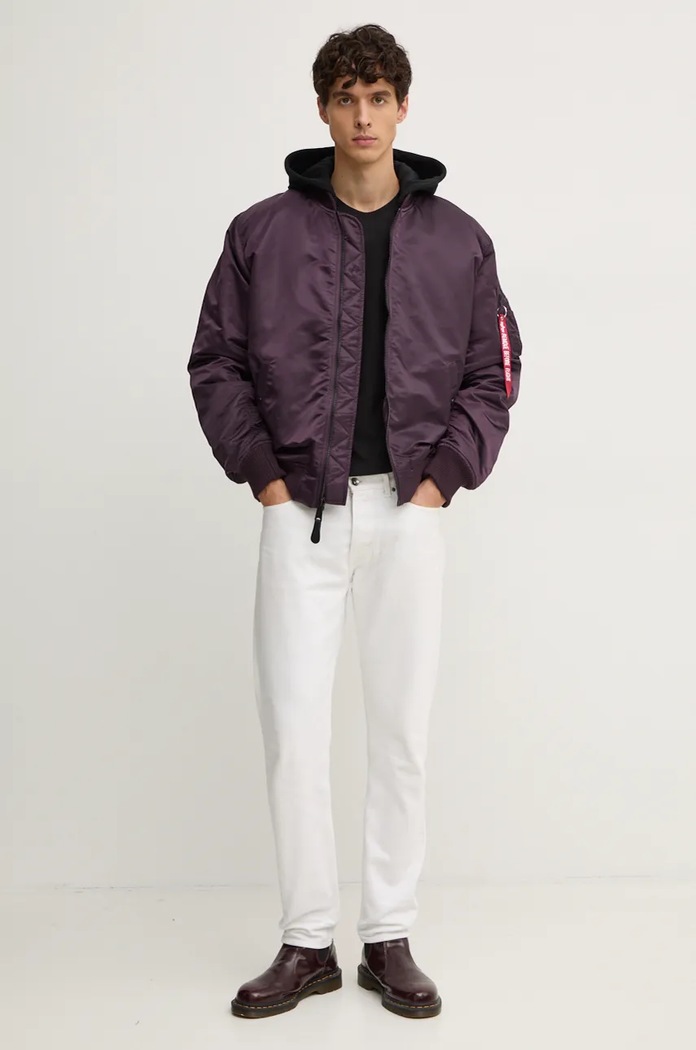 Alpha Industries kurtka bomber MA-1 ZH Back EMB 138105 fioletowy AW24