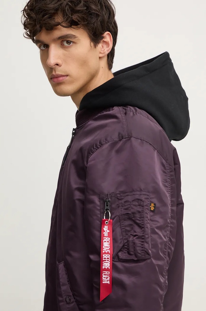Alpha Industries kurtka bomber MA-1 ZH Back EMB 138105 fioletowy