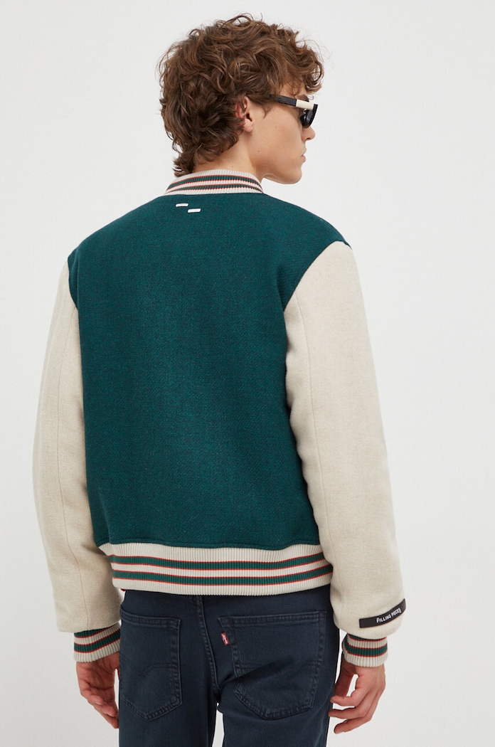 Îmbrăcăminte Filling Pieces jachetă bomber din lână Varsity Jacket 78616982011 verde