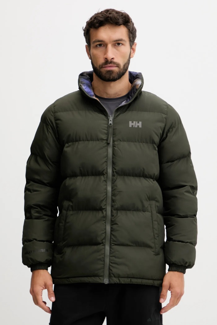 Obojstranná bunda Helly Hansen YU 23 REVERSIBLE PUFFER 54060 zelená AW25
