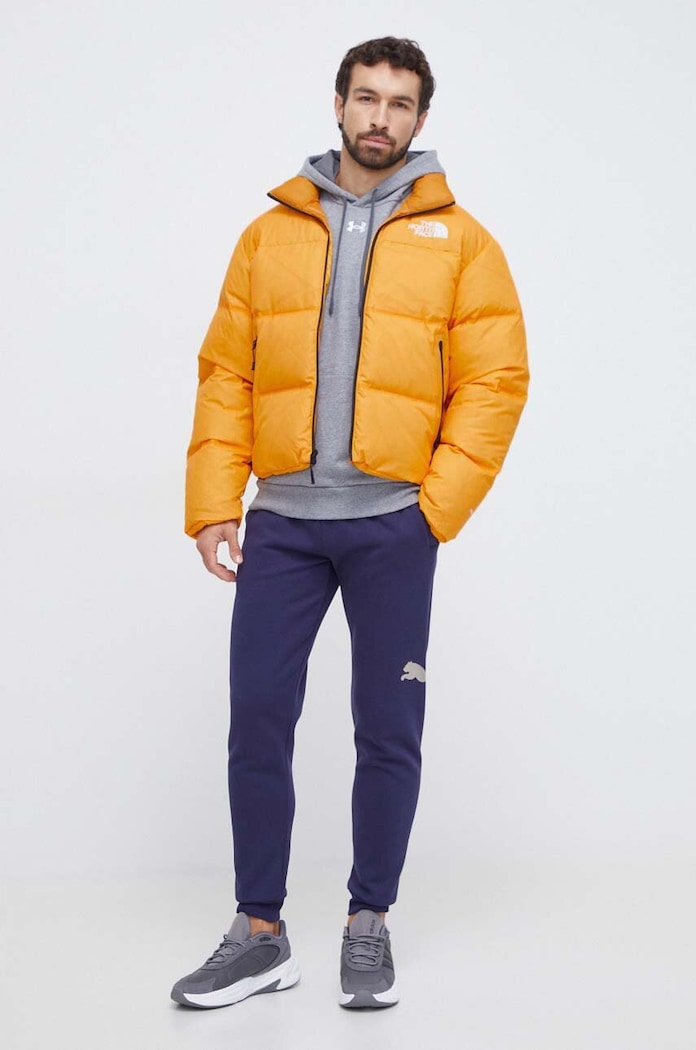 Μπουφάν με επένδυση από πούπουλα The North Face NF0A7UQZ56P1 κίτρινο AW23