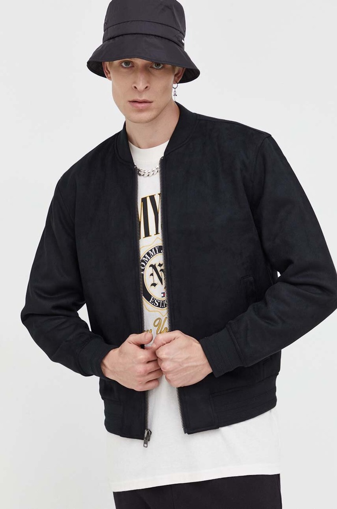Abercrombie & Fitch kurtka bomber bez kaptura czarny KI132.3068.900