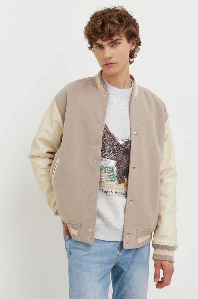 Яке бомбър Abercrombie & Fitch бомбър бежов KI132.3096.178