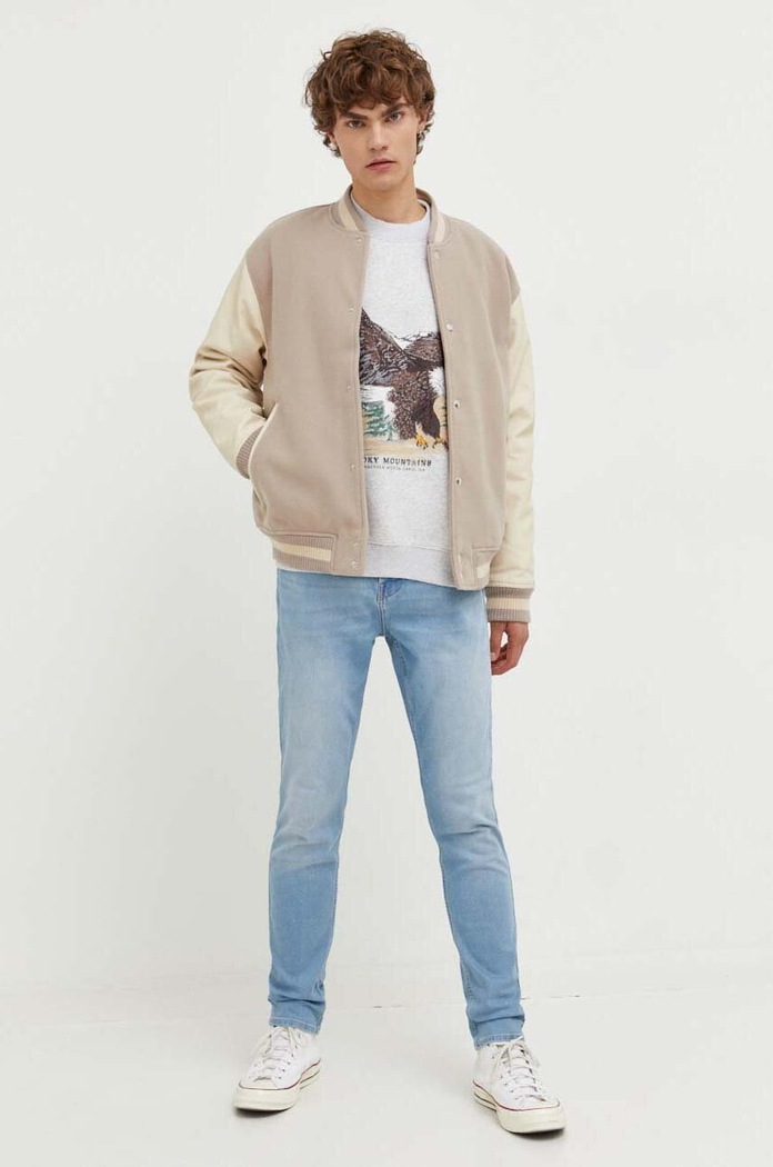 Яке бомбър Abercrombie & Fitch KI132.3096.178 бежов AW23