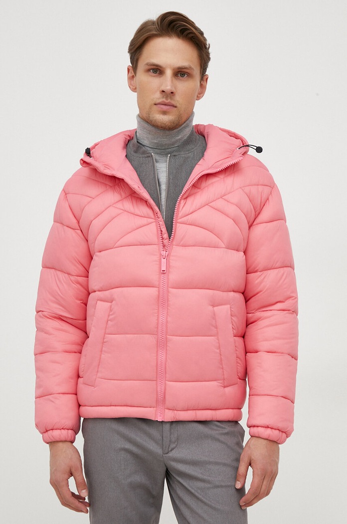 Jakna United Colors of Benetton Planet friendly roza 2NIWUN038.11F