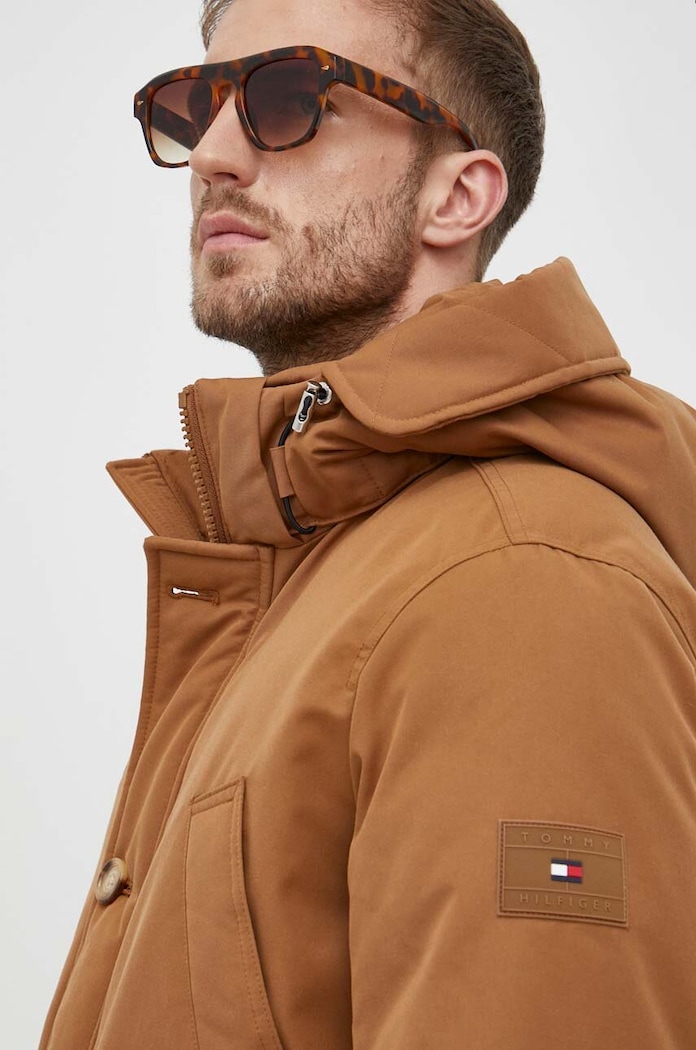 Tommy Hilfiger kurtka puchowa brązowy MW0MW32779